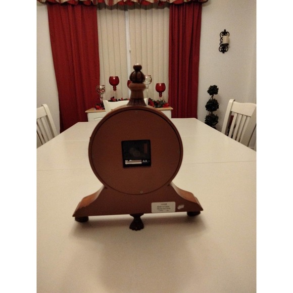 Whimsical wood mantel clock with feet - Picture 5 of 10